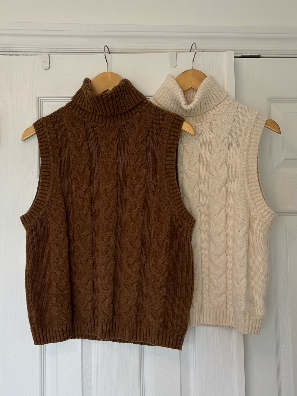 GAP Cable Knit Sleeveless Turtleneck - Brown & Cream (2 for 1)!